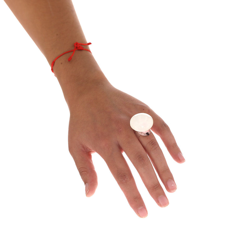 Bague anneau blanc original avec des lumières LED Tayter