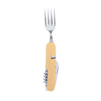 Ensemble de couverts 7 fonctions fabriqué en acier inoxydable et bambou Vintar