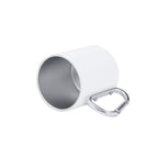 Tasse en acier inoxydable de 220 ml, avec un corps en finition métallique blanche Beesbur