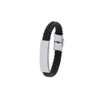 Bracelet en simili cuir noir Mubark