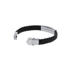 Bracelet en simili cuir noir Mubark