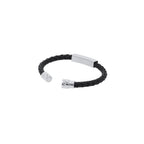 Bracelet en simili cuir noir Karasef