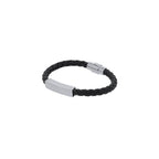 Bracelet en simili cuir noir Karasef