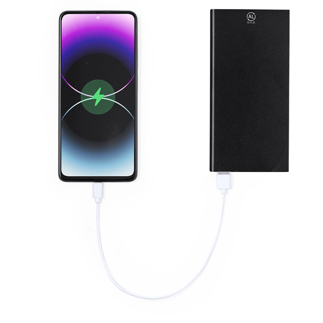 Batterie externe de 8.000 mAh fabriquée en aluminium recyclé Barrols