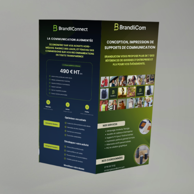 Dépliant DL - 2 volets - 135g brillant